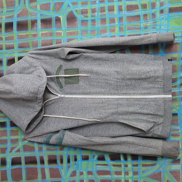 Hurley gray/green patch hoodie size medium - Picture 2 of 9